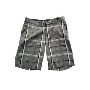 O'Neill Men's Casual Chino Shorts Size 36 Warren Gray Plaid Golf Skate Y2K